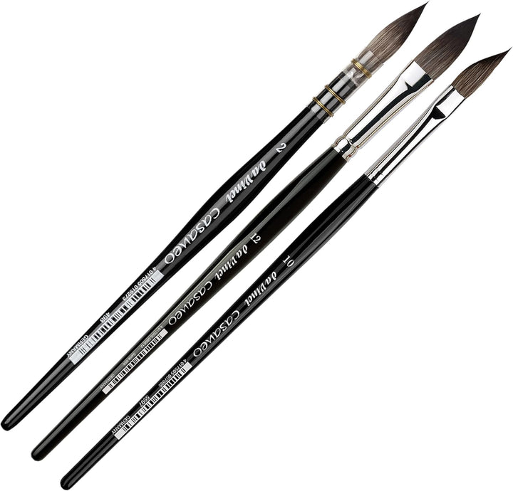 da Vinci Watercolor Series Deluxe Pinselset Casaneo, Aquarell, Schnappbox-Set Quill Size 2, Slant Si