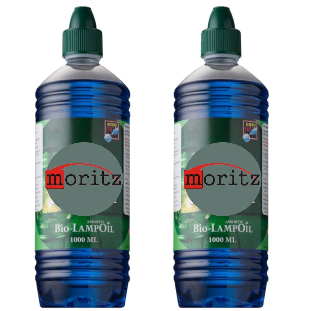 Moritz 2 Liter Bio Lampenöl blau farbig für Öllampen Bambusfackeln Gartenfackel und Wandfackeln 2 Li