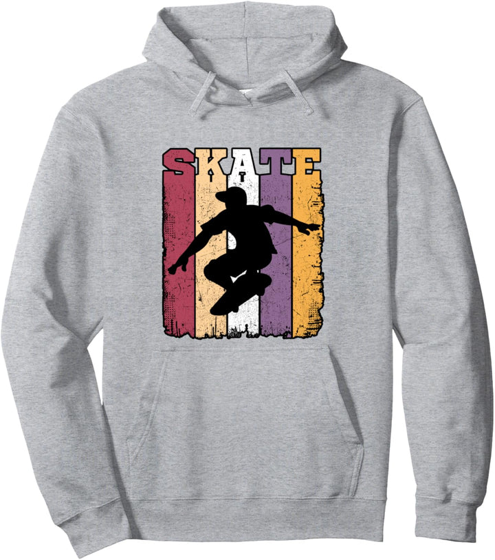 Vintage Skate Retro Skater Skateboarding Pullover Hoodie
