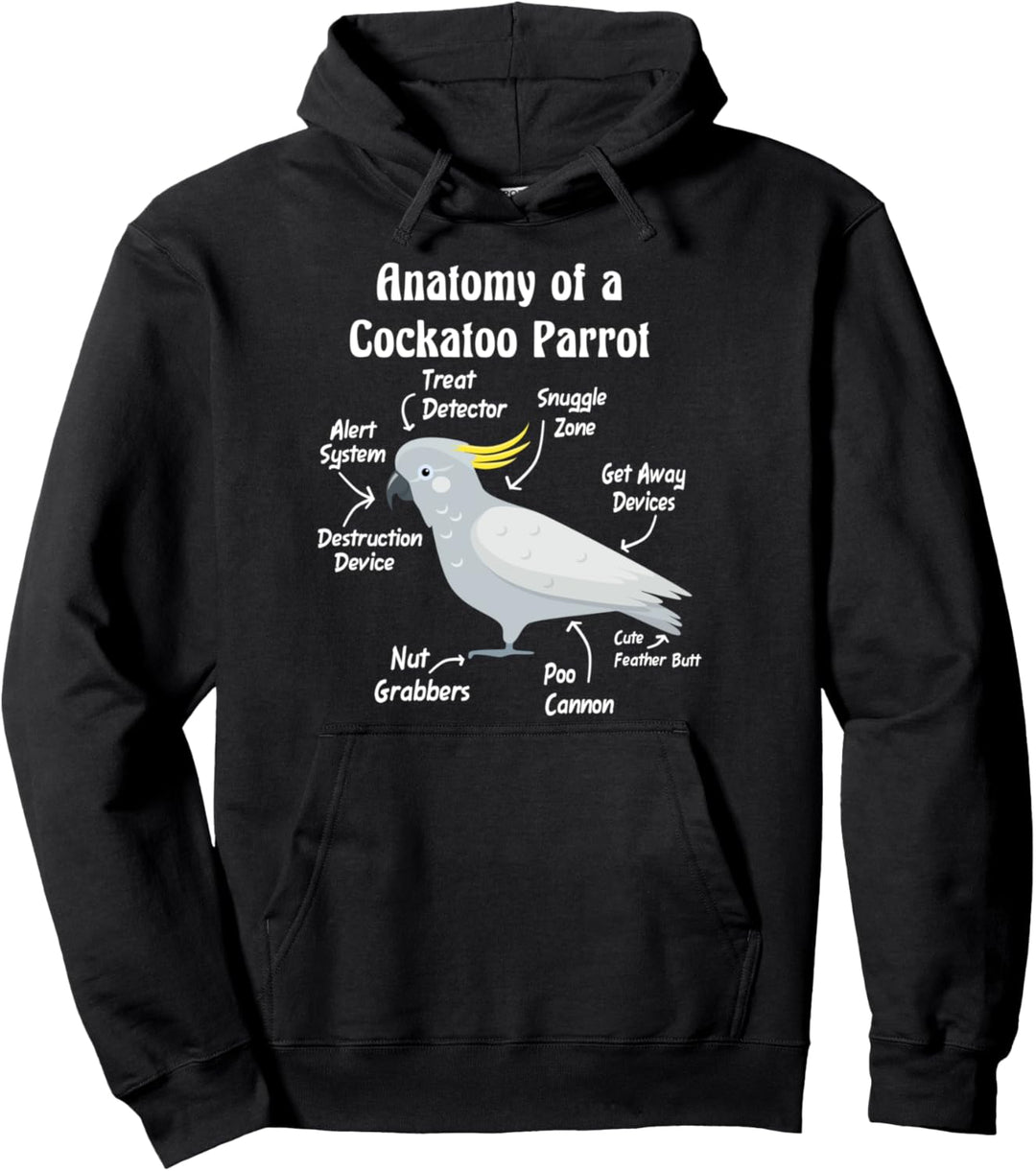 Anatomie eines Kakadu-Papageis Pullover Hoodie