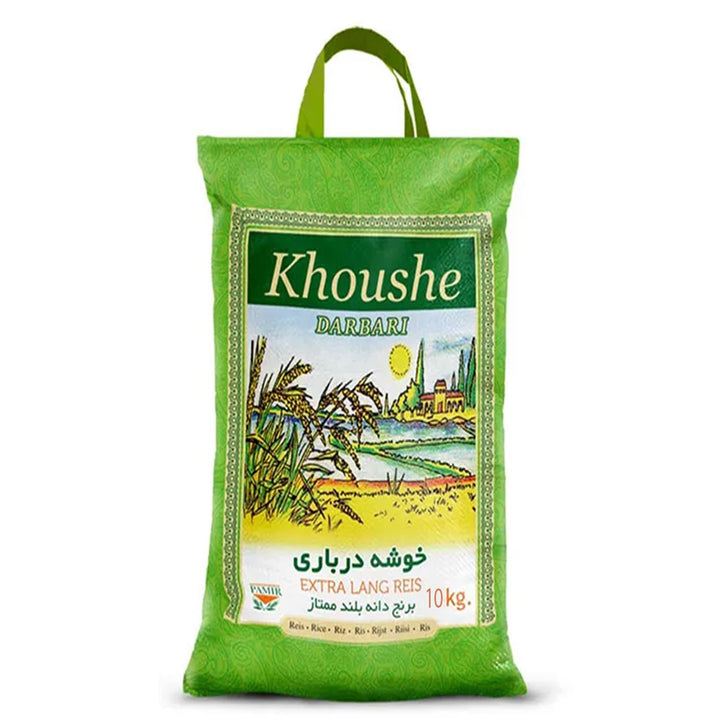 Khoushe Darbari Basmati Reis 1 x 10 KG (Khoushe Momtaz) - Hochwertiger Langkornreis aus Indien, Extr