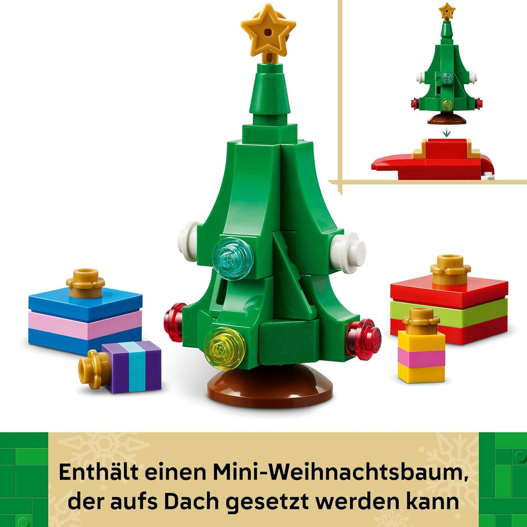 LEGO Lieferwagen des Weihnachtsmanns - Farbenfrohes Spielzeug Auto mit Weihnachtsbaum, Geschenken un