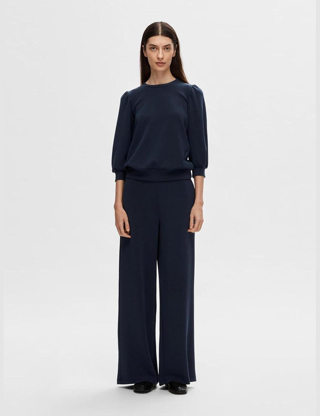SELECTED FEMME Female Sweatshirt Puffärmel, Dark Sapphire