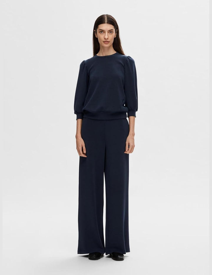 SELECTED FEMME Female Sweatshirt Puffärmel, Dark Sapphire