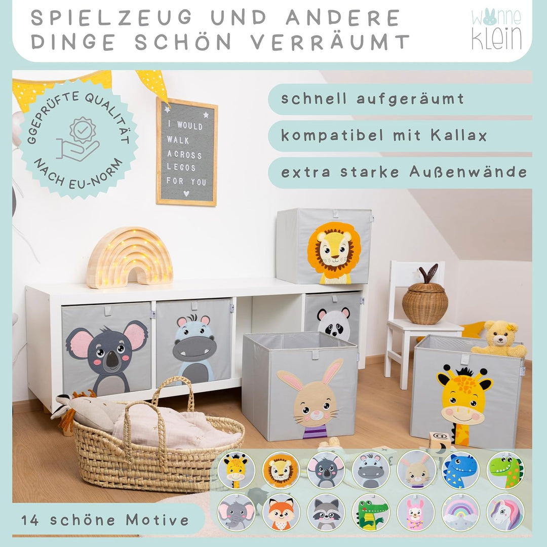 wonneklein Aufbewahrungsbox Kinder für Kallax Regal I Einsatz Kinderregal I Faltbox 33x33x33 Kinderz