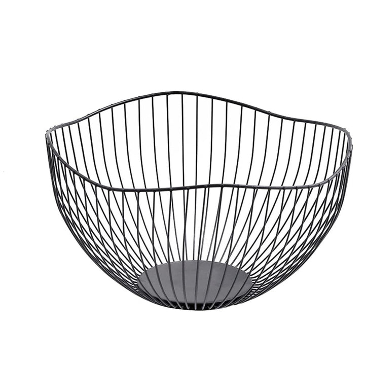 Obstkorb Metall, Schwarze Obstschale aus Metalldraht, Obstaufbewahrungskorb Vintage, Multifunktional