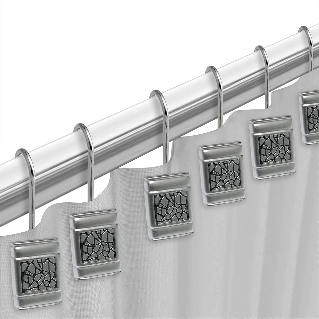 Popular Bath 233810 Sinatra Collection Duschvorhanghaken, Silber Silber Haken für Duschvorhang, Silb