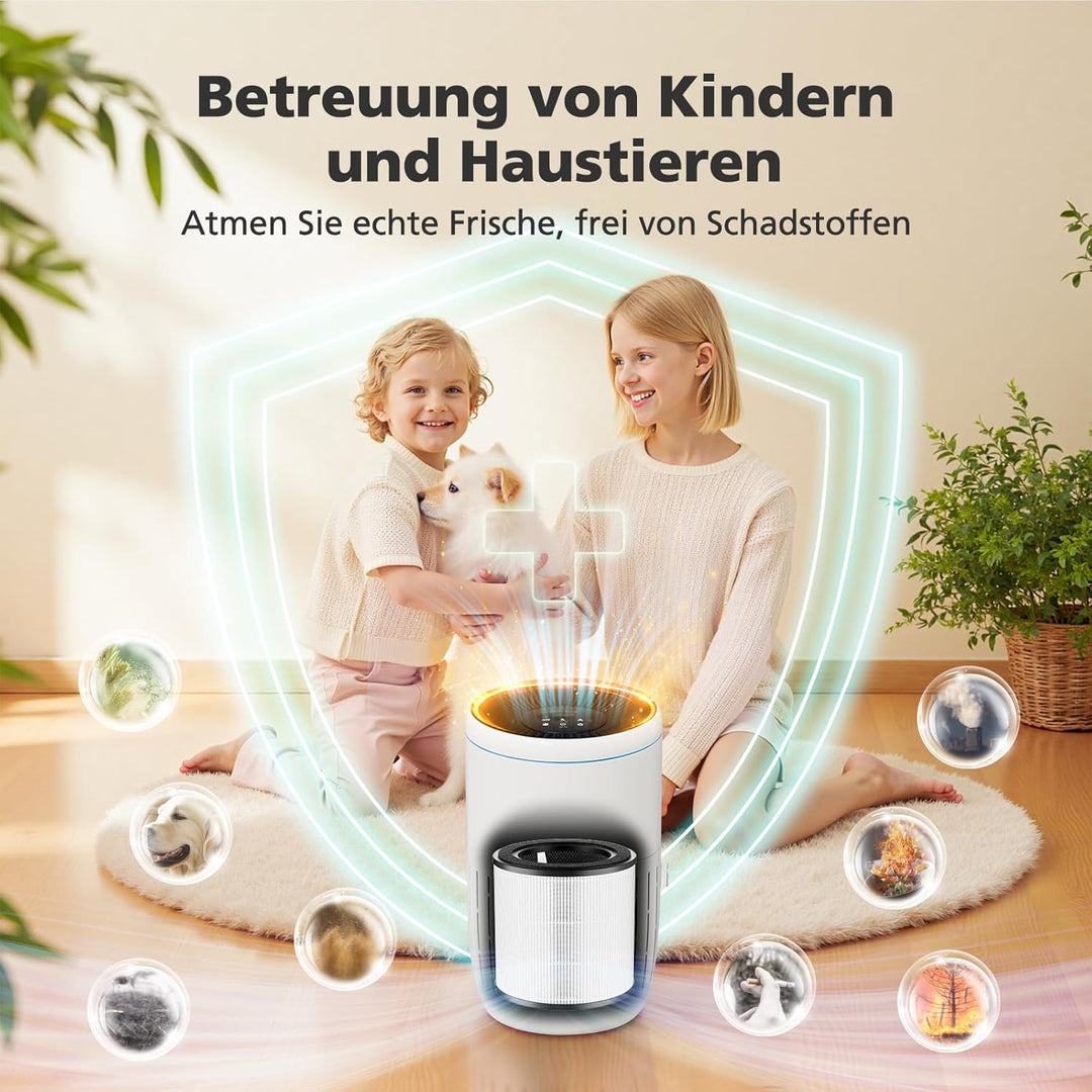 Air 2000 Ersatzfilter für Bosch Air 2000 Luftreiniger, 3-in-1 HEPA-Filter mit Hocheffizienter Aktivk
