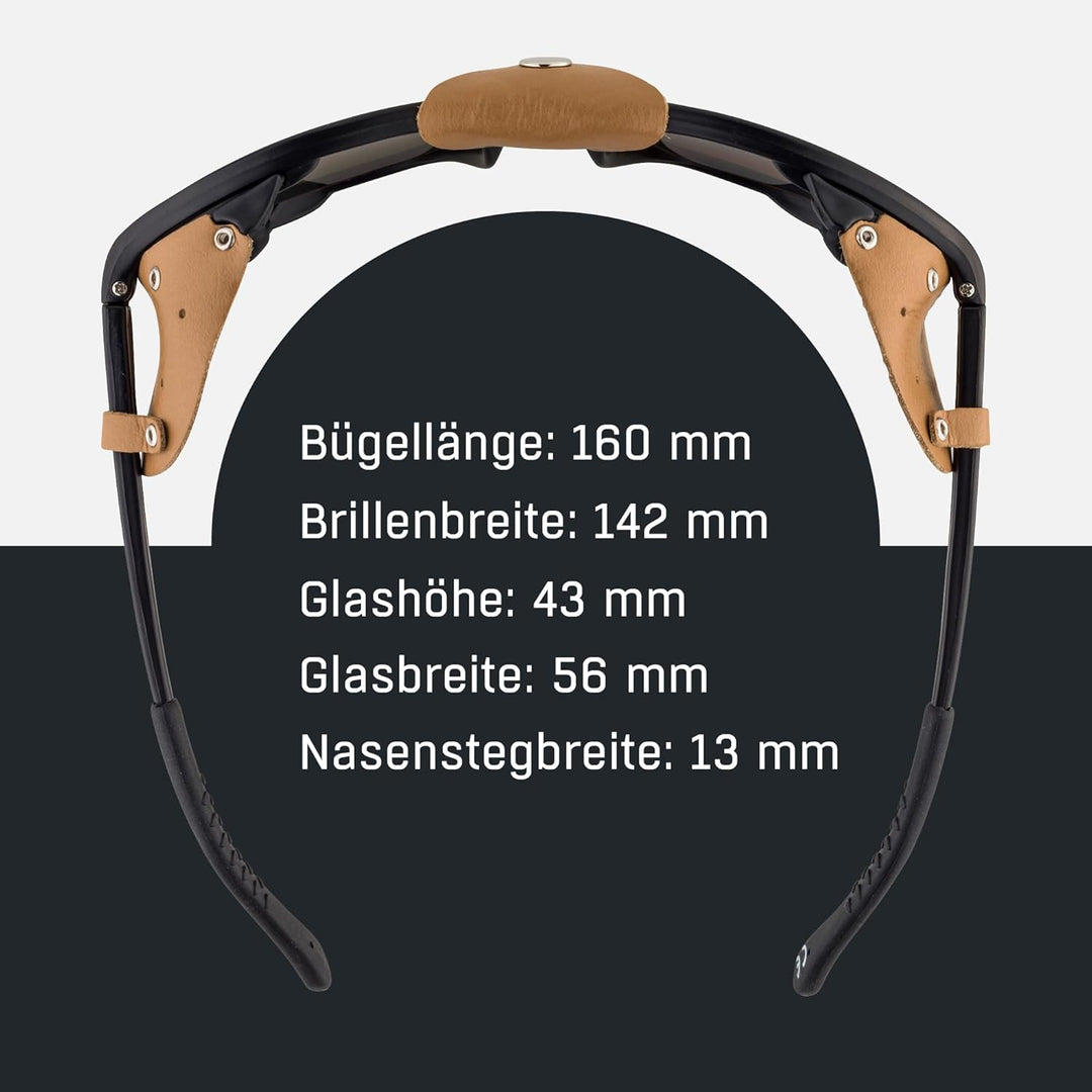 ALPINA SIBIRIA - Kat.4 Gletscherbrille mit seitl. Blend- & Windschutz aus Leder und Gletscherbrille1