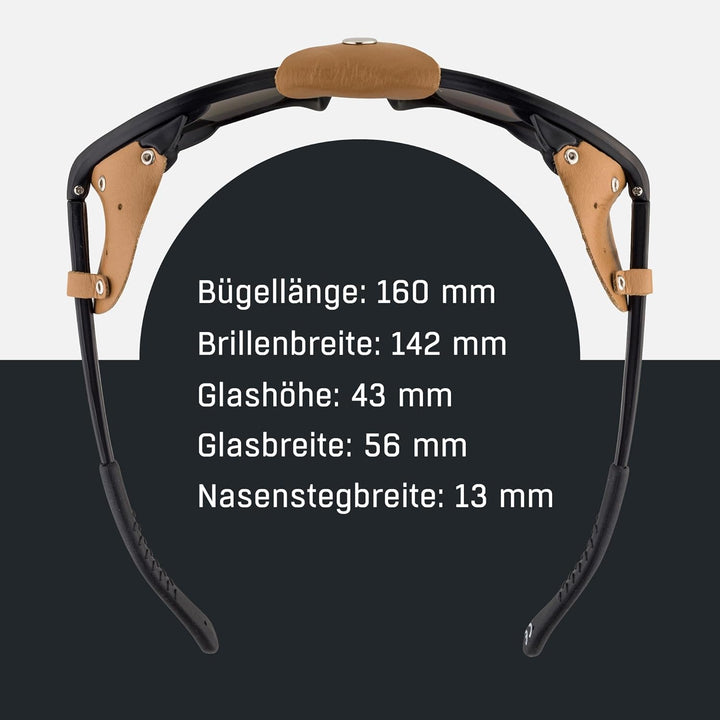ALPINA SIBIRIA - Kat.4 Gletscherbrille mit seitl. Blend- & Windschutz aus Leder und Gletscherbrille1