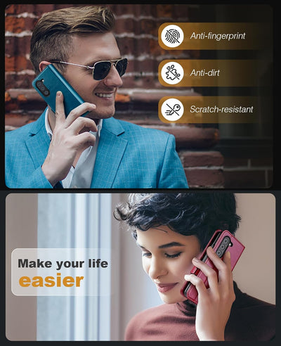 Aktualisierte Version OCASE Hülle Samsung Galaxy Z Fold 5 5G Handyhülle [mit S Pen Halter] [Vorderse