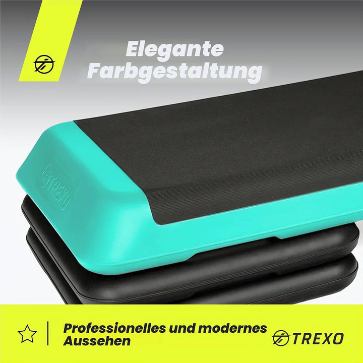 TREXO Stepper Für Zuhause - Aerobic Step mit 3-Stufiger Höhenverstellung, Fitness &amp; Sport - Training