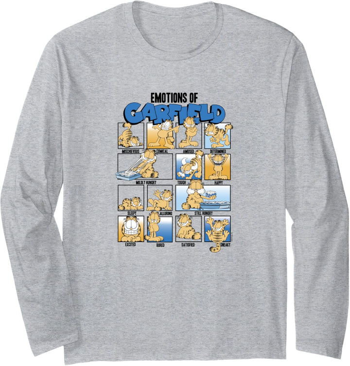 Garfield Emotions Of Garfield Blue Grid Langarmshirt