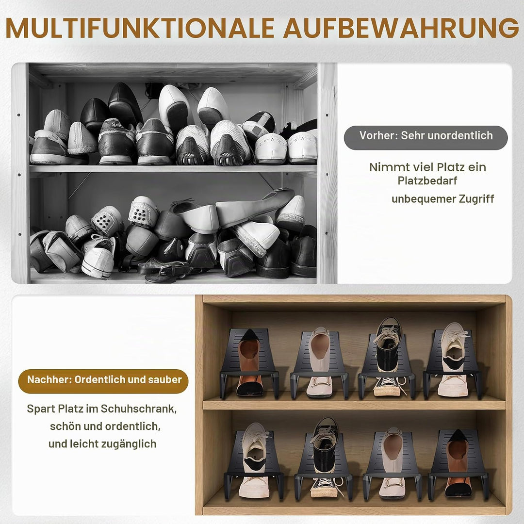 Froadp 10 Stück Schuhregale rutschfest Schuhhalter Platzsparend PP Kunststoff Doppelschicht Schuhsta