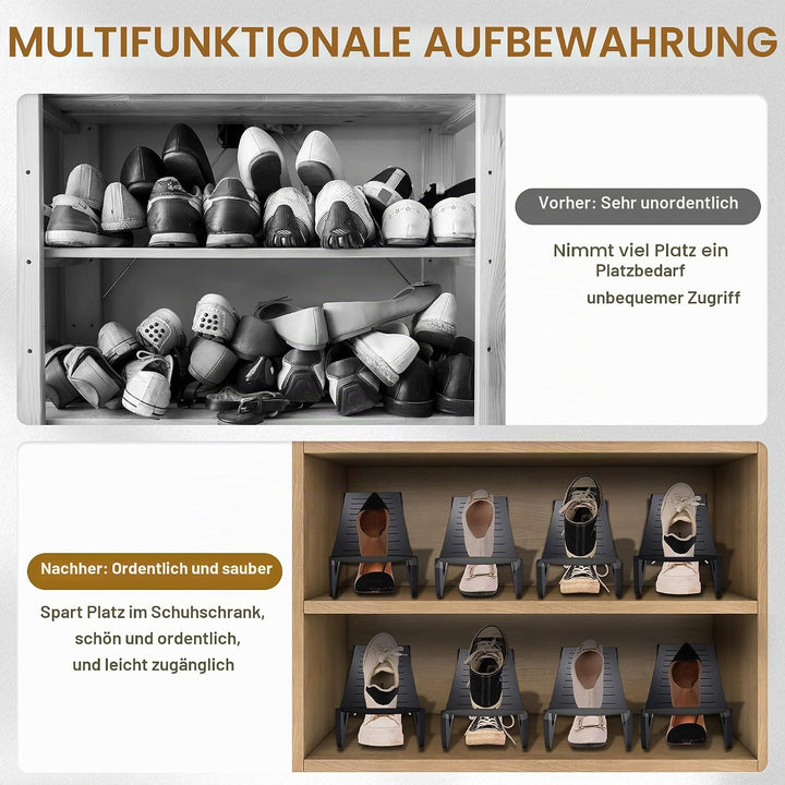 Froadp 10 Stück Schuhregale rutschfest Schuhhalter Platzsparend PP Kunststoff Doppelschicht Schuhsta