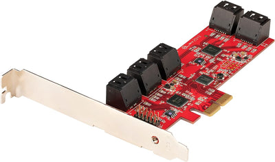 StarTech.com PCIe SATA Controller Karte - 10 Port SATA 3 Erweiterungskarte/Kontroller - 6Gbit/s - Fu