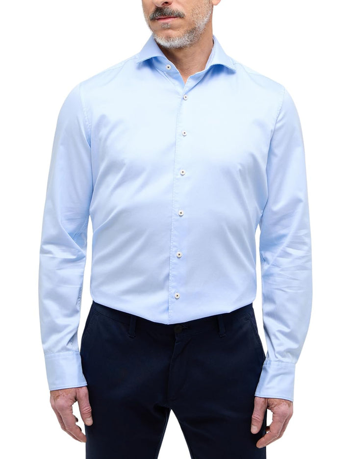 ETERNA Herren Soft Luxury Shirt Slim FIT, Hellblau