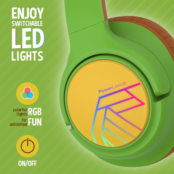 PowerLocus Bobo Bluetooth Kopfhörer Kinder, Kinderkopfhörer Over Ear mit 74/85/94dB Lautstärkebegren