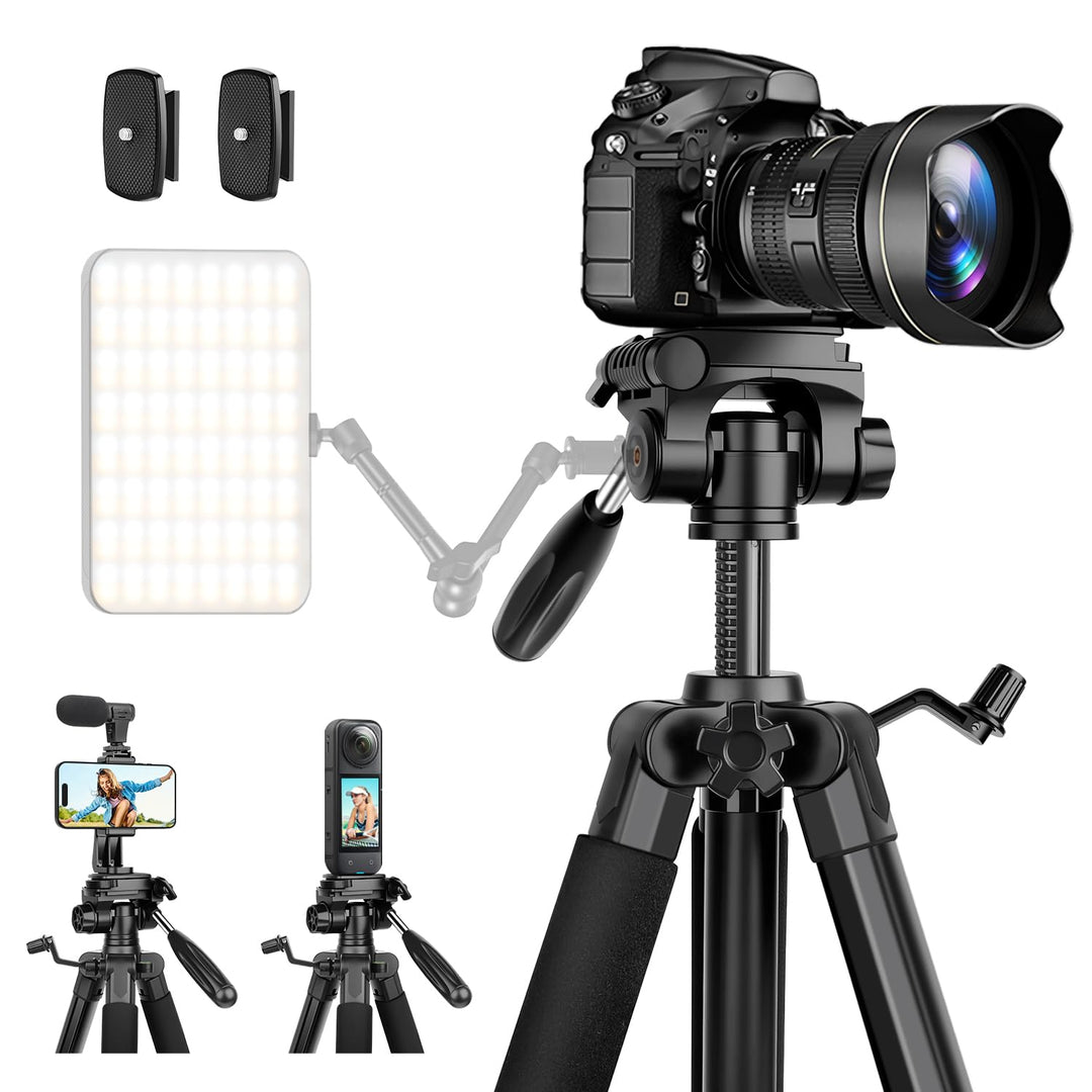 JOILCAN Kamerastativ für Canon Nikon, DSLR-Stativ, Kamerastativ mit Universal-Handyhalterung 74.5inc