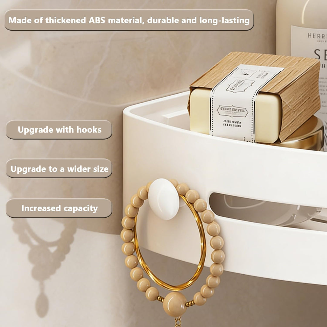 Weiss Duschablage Ecke 2er-Set, Duschregal Ohne Bohren Ecke Duschregal aus Kunststoff Shampoo Halter
