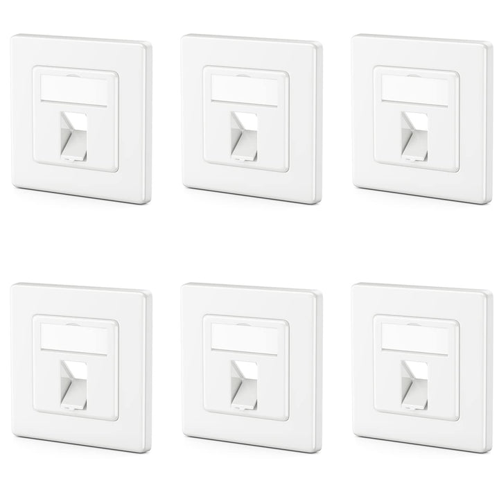 deleyCON 6x 1 Port Anschlussdose - Leerdose für Keystone Module - Datendose Unterputzdose - Auslass