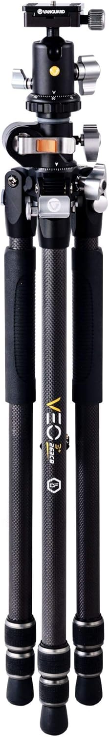 Vanguard VEO 3+ 263CB - Stativ mit umklappbarer Mittelsäule und Kugelkopf Carbon Kugel, Carbon Kugel
