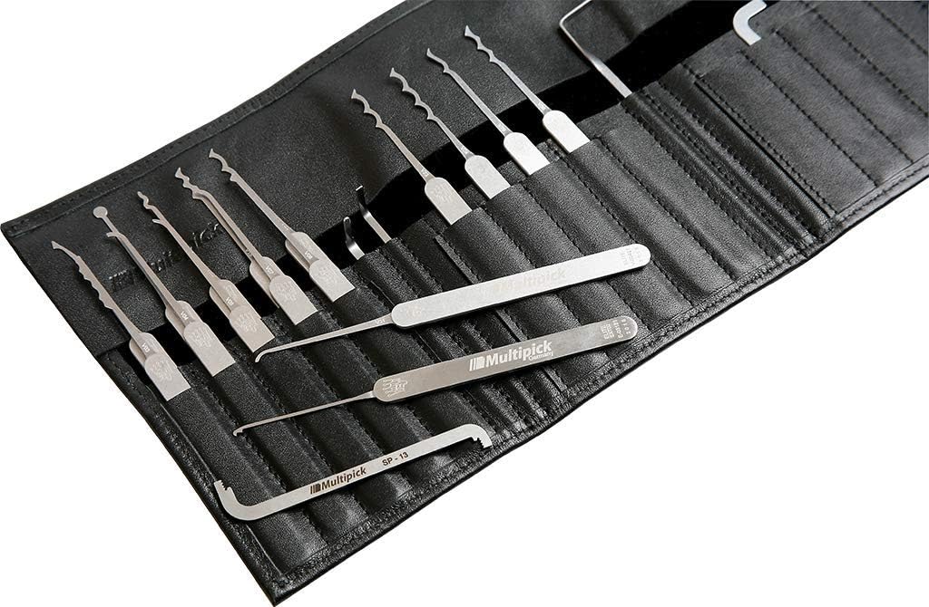 Multipick Profi Dietrich Set ELITE 23 - Lockpicking Set 23 Teile - 0.4 mm Lock Pick Klingendicke aus