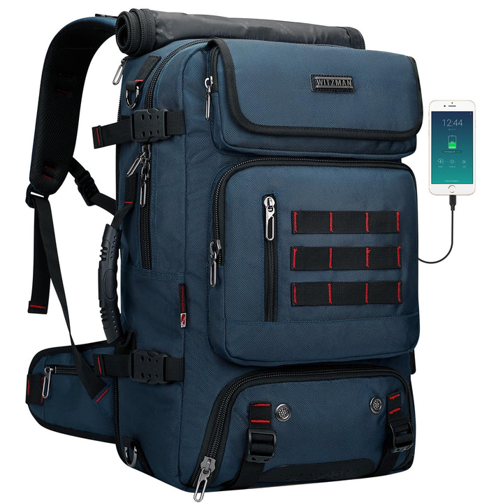 WITZMAN Reiserucksack Herren Gross Nylon Laptop Rucksack Fit 16 Zoll Reiserucksack Reisetasche mit S