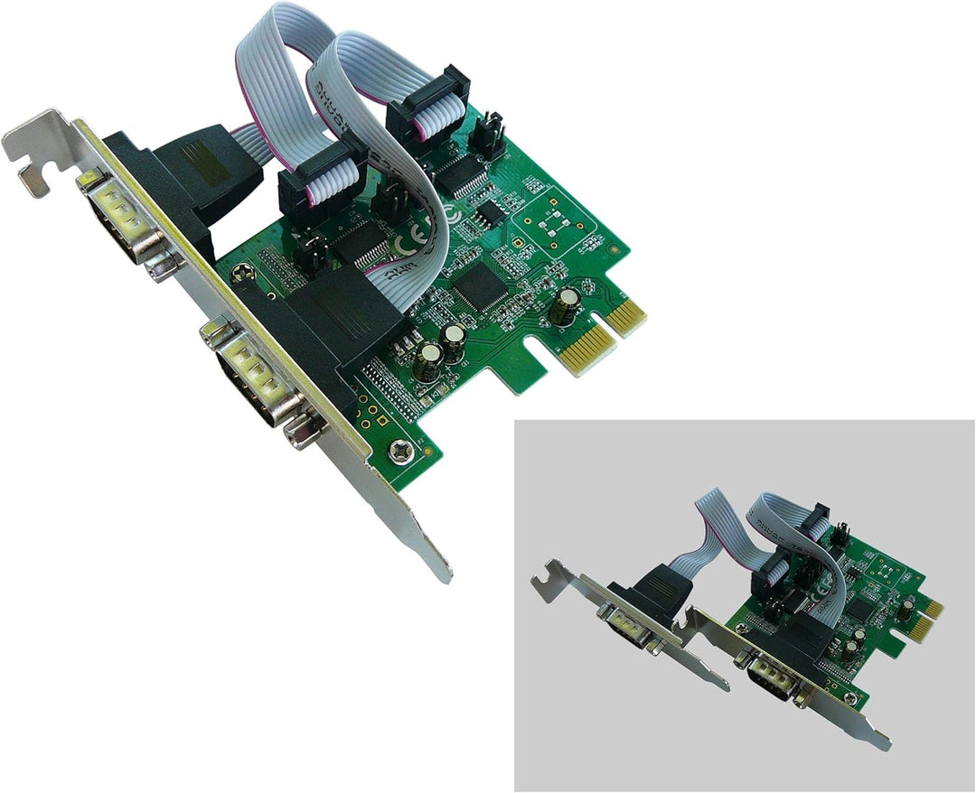 KALEA-INFORMATIQUE PCI Express PCIe Serial RS232 Controller-Karte mit 2 Ports und ASIX-Chipsatz mit