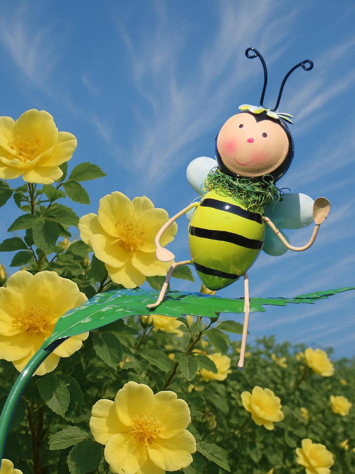 Pommerntraum ® | Regenmesser Niederschlagsmesser Pluviometer Gartendekoration Gartenstecker (Biene),