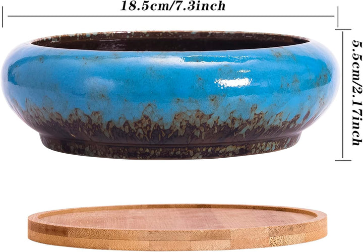 ARTKETTY 18,5 cm Rund Sukkulente Pflanzgefässe Töpfe Mit Drainageloch Bonsai Töpfe Garten Dekorative