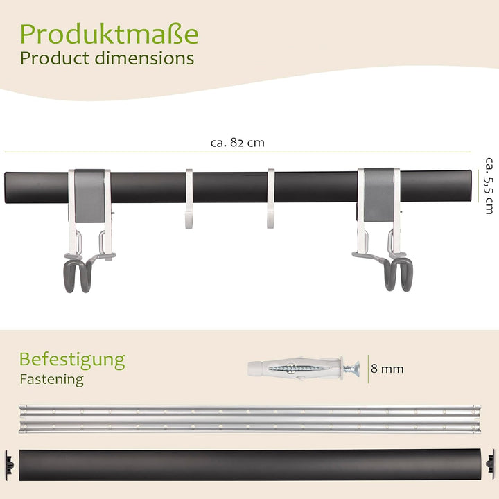ONVAYA® Fahrrad-Wandhalterung | Horizontale Halterung für ein Fahrrad | Mit Klick-System | Haken für