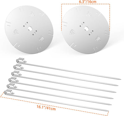 Onlyfire Universal Drehbar Grillspiess System Rotisserie Nadel Set, passt für jeden Grill Drehspiess