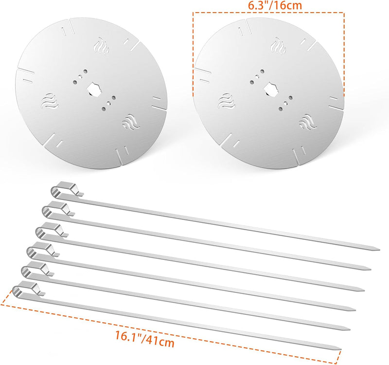 Onlyfire Universal Drehbar Grillspiess System Rotisserie Nadel Set, passt für jeden Grill Drehspiess