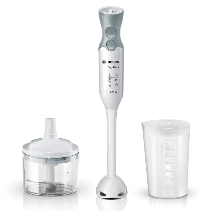 Bosch Stabmixer ErgoMixx MSM66020, Mixfuss, Mix- und Messbecher, 4-Klingen-Messer, ergonomisches Des