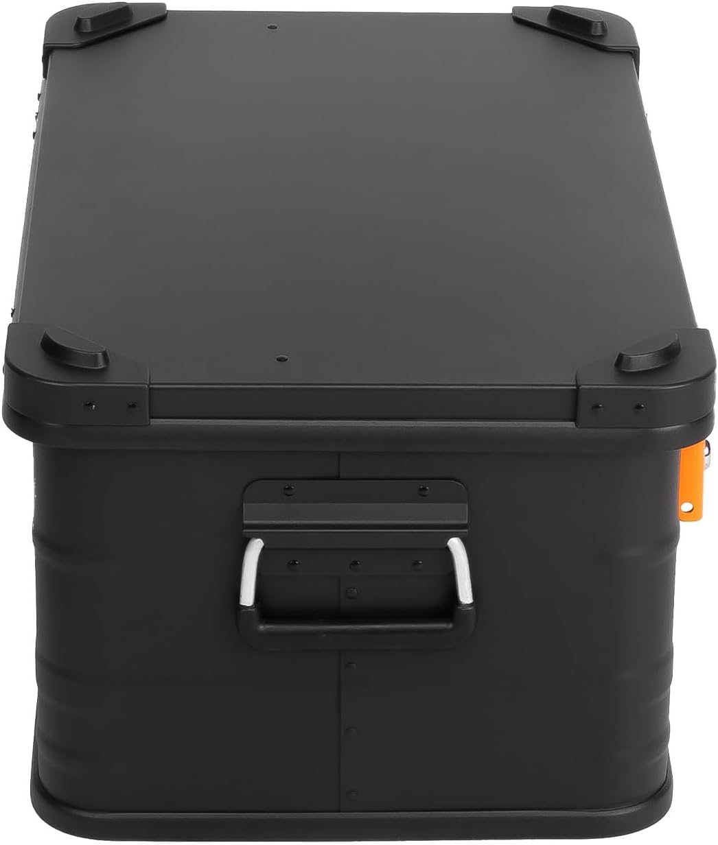 ALUBOX Alukiste abschliessbar E47B - Premium Aluminium Lagerbox 47 Liter - Deckel mit Aluminium Druc