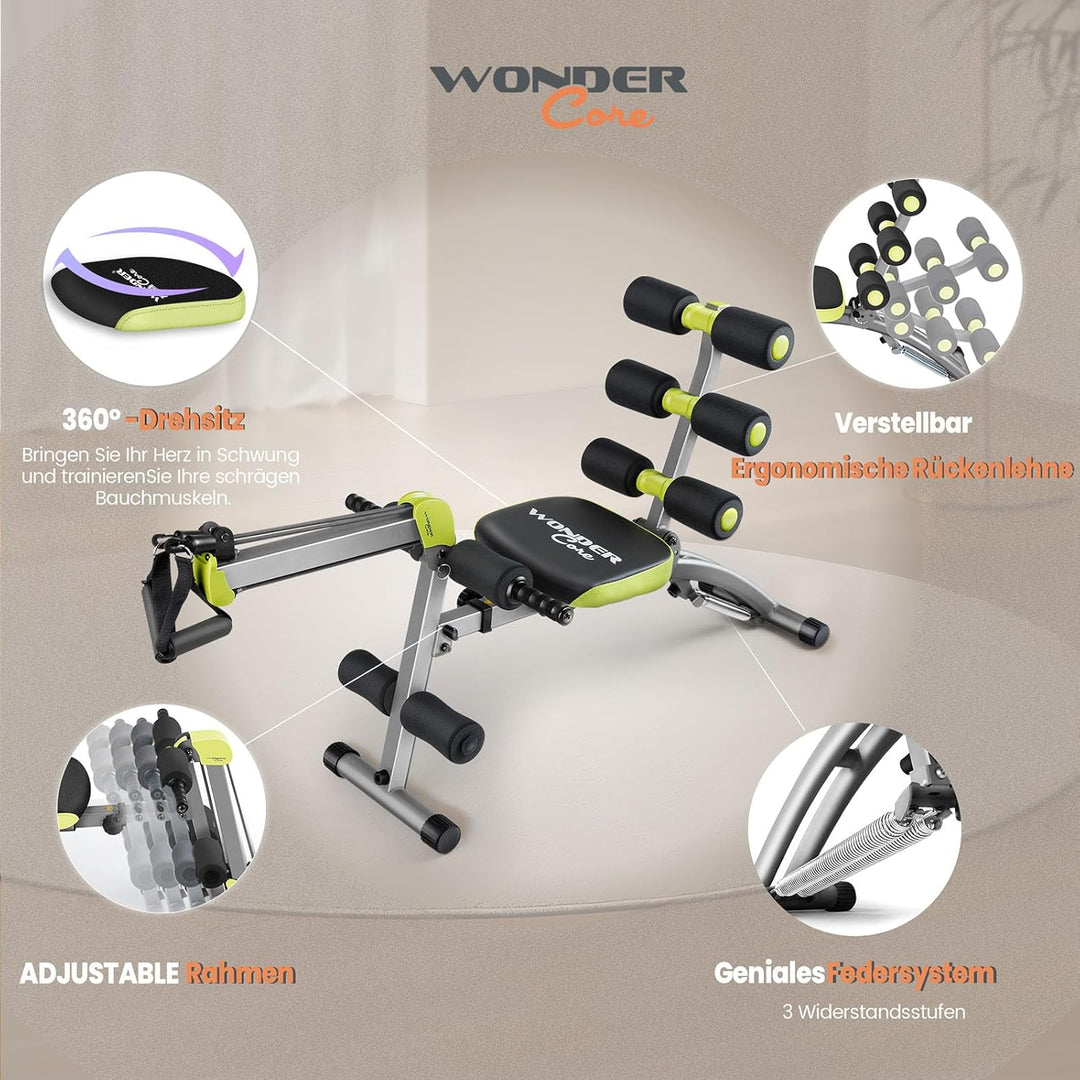 Trainingsgerät Wonder Core 2, mit eingebautem Drehsitz und Ruder, Unisex Wonder Core 2 mit Ruderer,