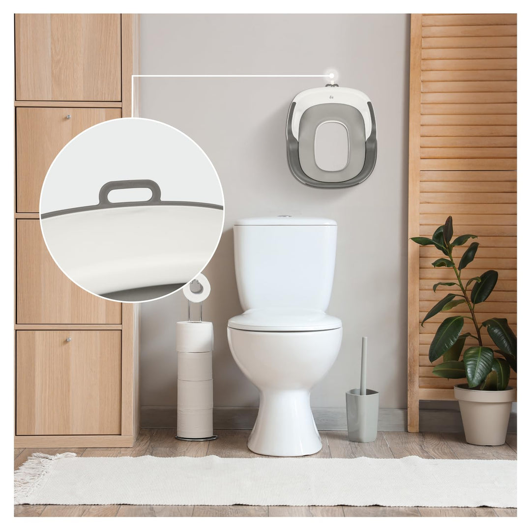 hauck Toilet Baby Seat, Grau - Universeller Toilettensitz für Kinder ab 18 Monaten, Einfache Befesti