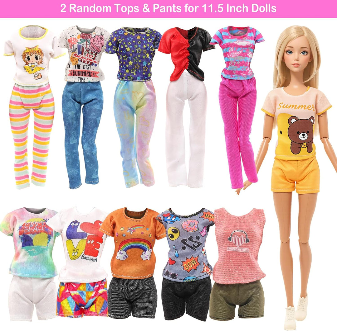 Miunana 47 Kleidung für 30 cm Puppen = 3 Casual Kleider + 2 Kleider + 2 Badekostüme + 3 Brautkleider