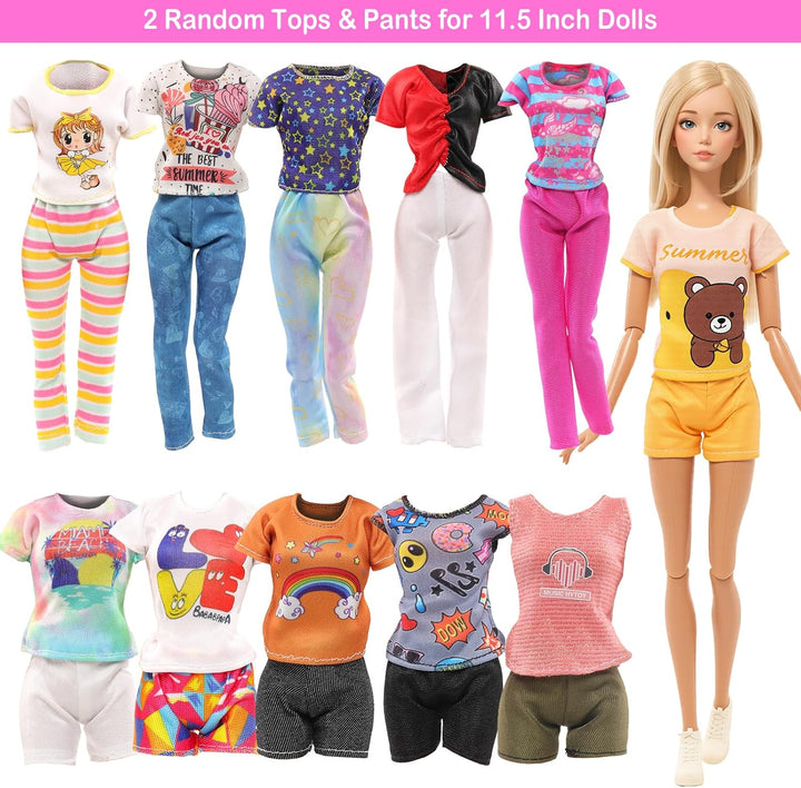 Miunana 47 Kleidung für 30 cm Puppen = 3 Casual Kleider + 2 Kleider + 2 Badekostüme + 3 Brautkleider