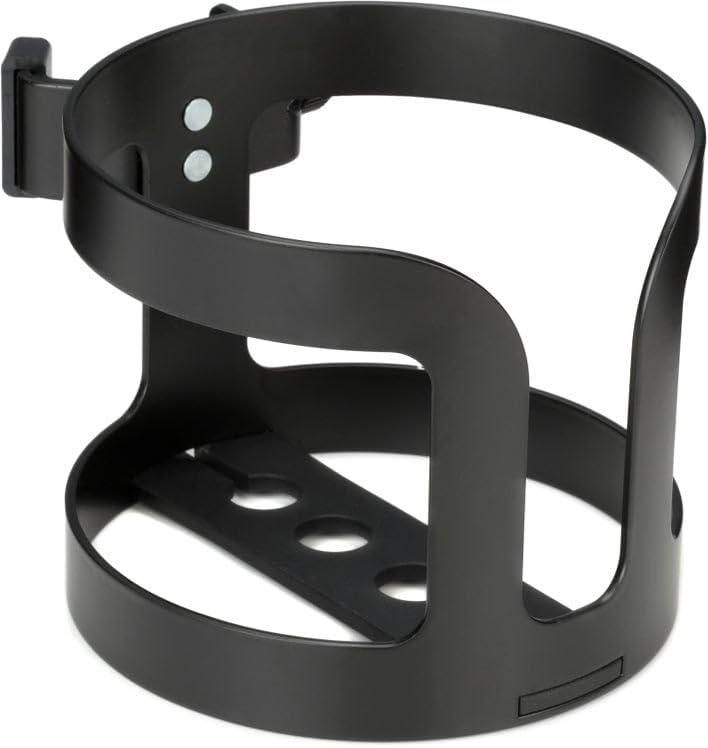 K&M 16026 Getränkehalter XL Schwarz - aus Stahl - stabile Ablagefläche für Gläser bis ø 11,6cm - kle