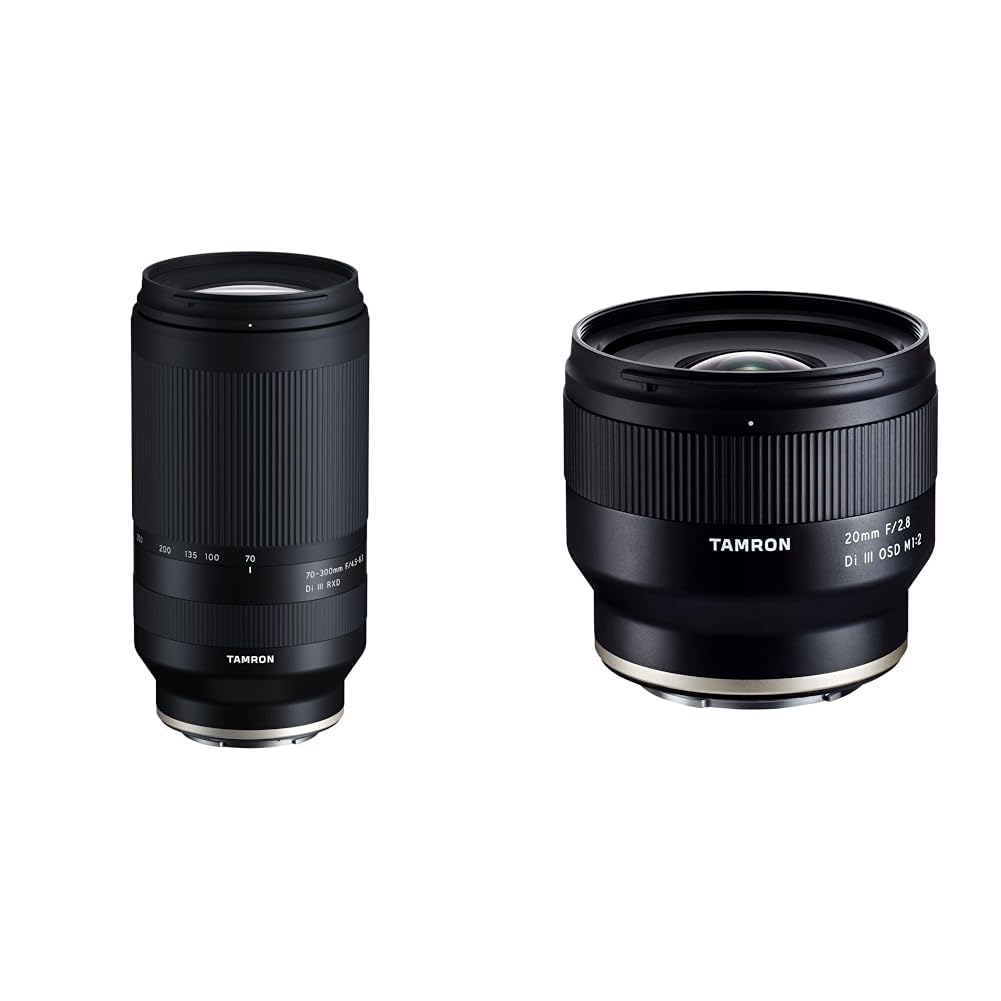 Tamron 70-300mm A047SF F/4.5-6.3 Di III RXD - Objektiv für Sony E-Mount & 20mm F/2.8 Di III OSD M 1: