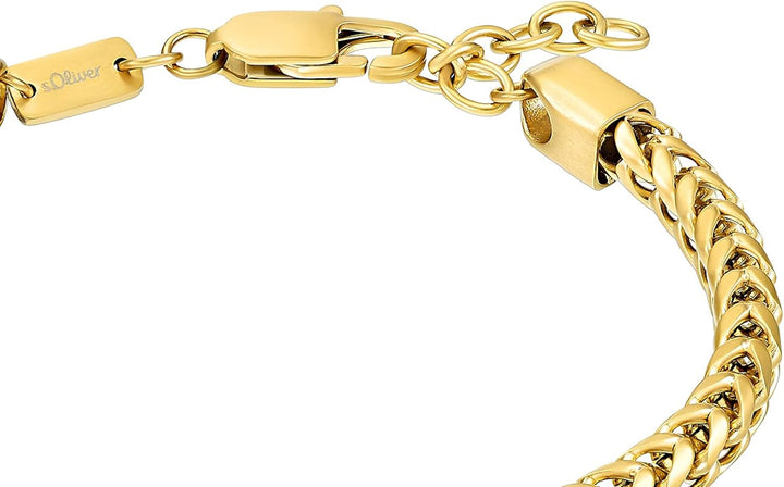 s.Oliver Identarmband Edelstahl Herren Armschmuck, Silber, Kommt in Schmuck Geschenk Box Gold, Gold