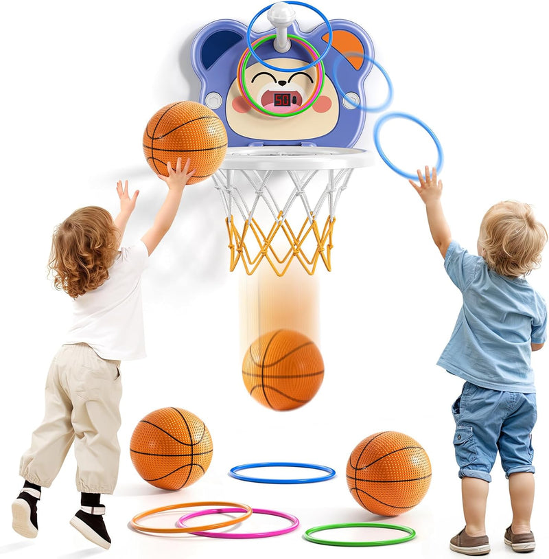 TEMI Indoor Mini Basketball Reifen für Kinder Alter 2 3 4 5 6, Kleinkinder Basketball Reifen mit auf