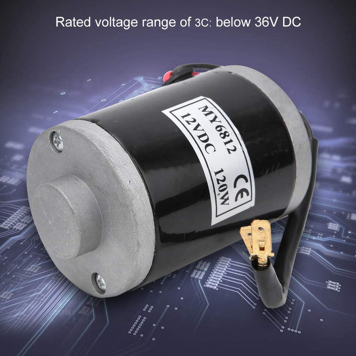 BOROCO Getriebemotor 12V,Elektrischer Fahrrad Dauermagnet DC Getriebemotor 120 W MY6812,Kleiner Elek