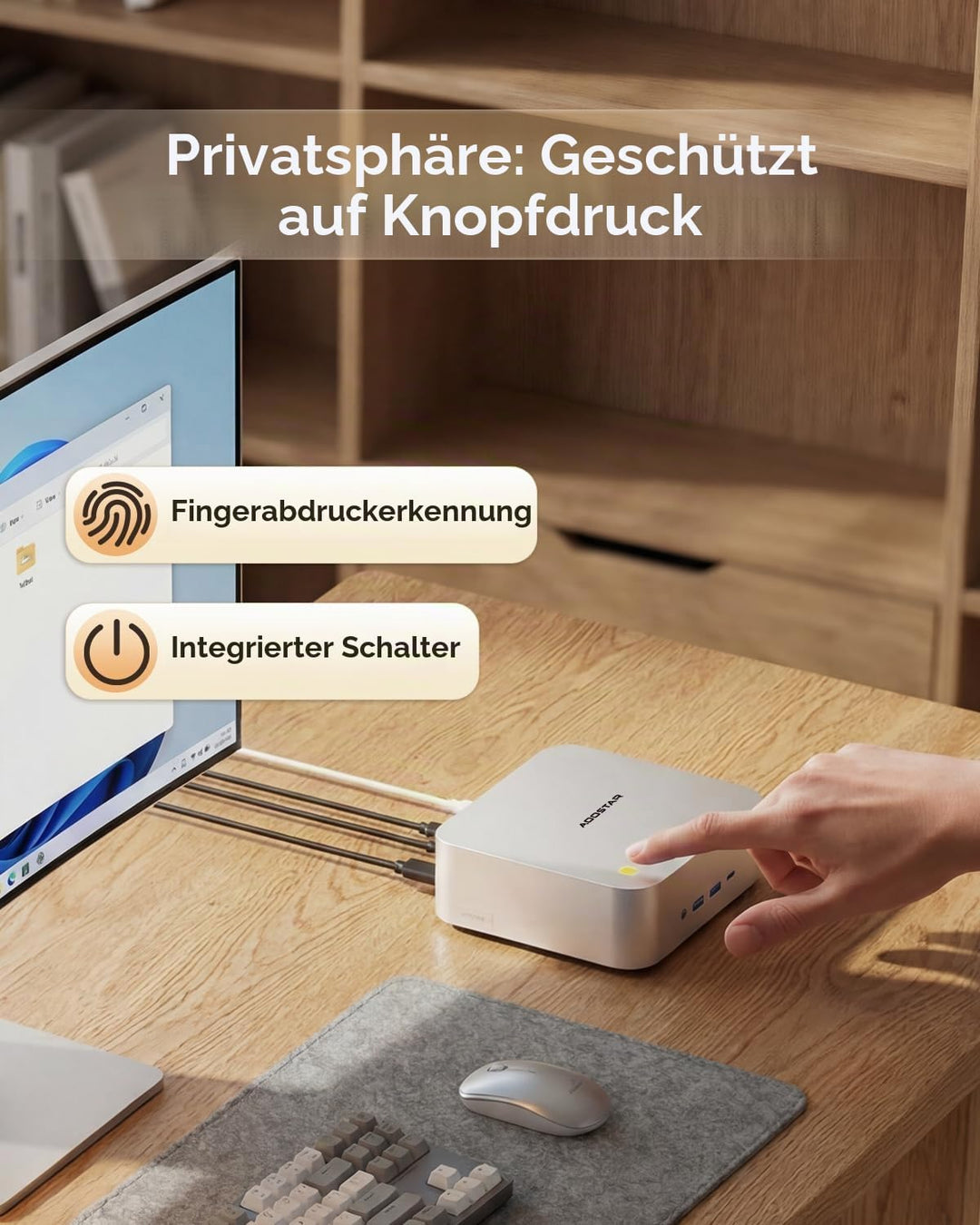AOOSTAR MACO Mini PC Ryzen 7 H 255(bis zu 4,9GHz), 24GB DDR5 RAM 1TB M.2 SSD, Mini Desktop Computer