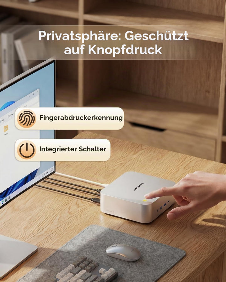 AOOSTAR MACO Mini PC Ryzen 7 H 255(bis zu 4,9GHz), 24GB DDR5 RAM 1TB M.2 SSD, Mini Desktop Computer