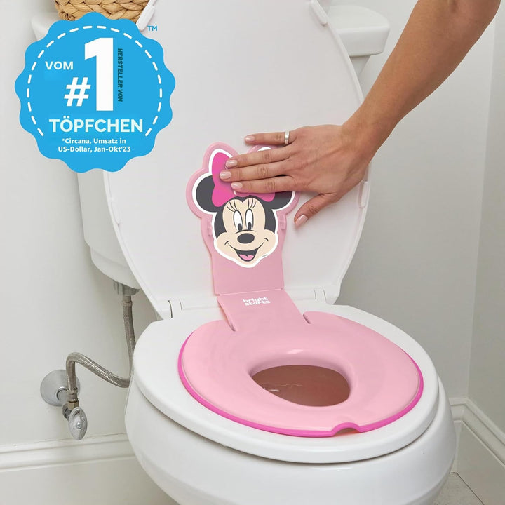 Bright Starts, Disney Baby Minnie Maus Flip & Sit Töpfchensitz, Sicherer Toilettenaufsatz mit Rutsch