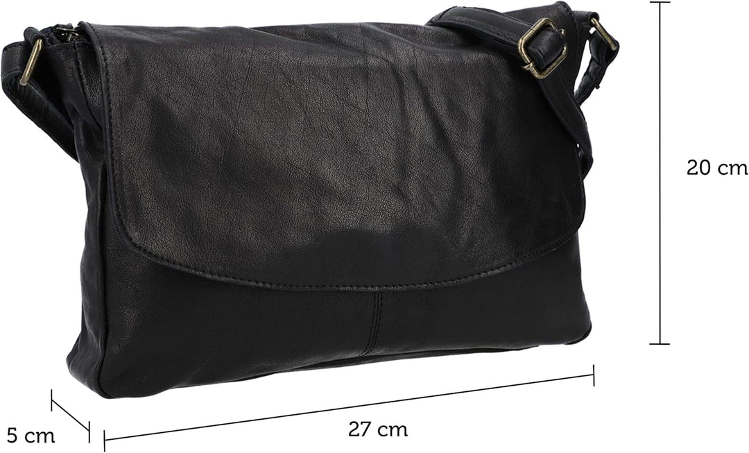 Gusti Handtasche Leder - Maisie Damen Handtasche Schultertasche Umhängetasche Ledertasche klein Schw