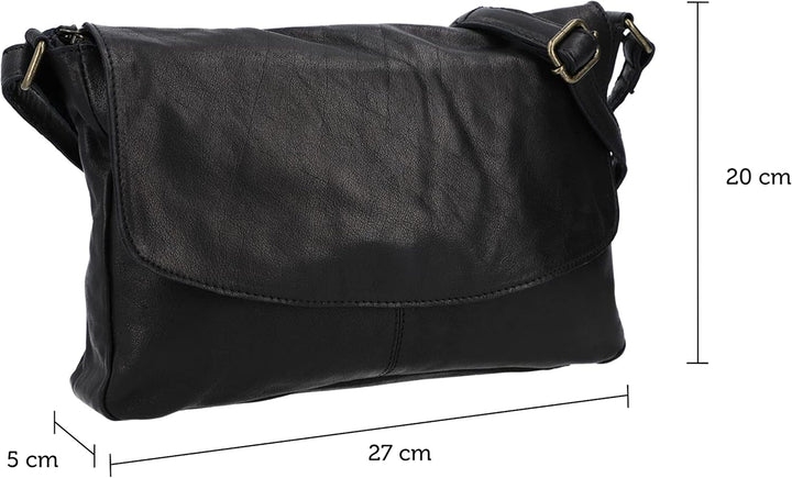 Gusti Handtasche Leder - Maisie Damen Handtasche Schultertasche Umhängetasche Ledertasche klein Schw